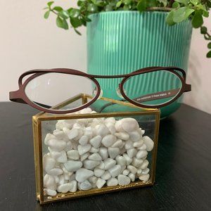 Retro Oval Mate Brown Theo Andalouse Eyeglasses